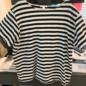 COS navy/white striped tee